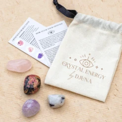 Crystal Energy Set For Self Love & Confidence – Includes Description Guide And Pouch(Crystal Energy Set Self Love)