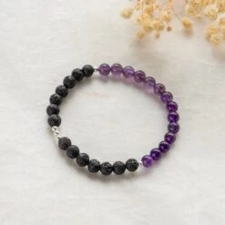 Aromatherapy Diffuser Bracelet - Amethyst And Rose Quartz(Aromatherapy Bracelet Amethyst And Rose Quartz)