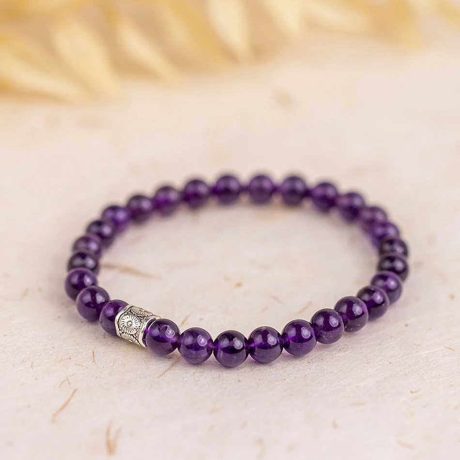 Amethyst Gemstone Bracelet 6mm(Amethyst Gemstone Bracelet 6mm) 2 Amethyst Gemstone Bracelet 6mm(Amethyst Gemstone Bracelet 6mm) - Image 2