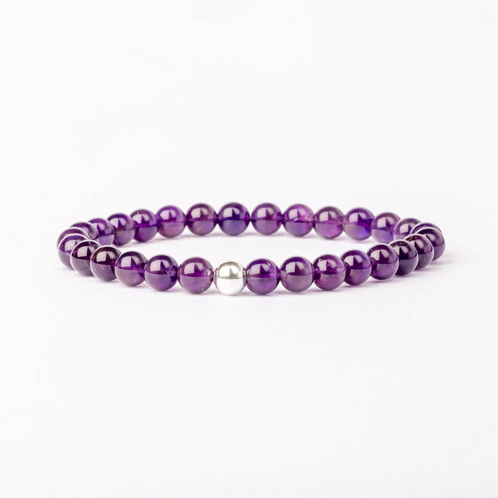 Amethyst Beaded Bracelet – Essential 6mm Gemstone Crystal Jewellery(Amethyst Essential Bracelet 6mm) 4 Amethyst Beaded Bracelet – Essential 6mm Gemstone Crystal Jewellery(Amethyst Essential Bracelet 6mm) - Image 4