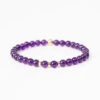 6mm Amethyst Bracelet – Healing Crystal With Gold-Filled Details, Handmade Jewellery(Amethyst Gemstone Bracelet 6mm Beads)