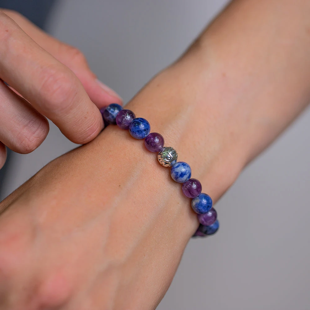 Sodalite And Amethyst Gemstone Bracelet 8mm(Sodalite And Amethyst Gemstone Bracelet 8mm) 1 Sodalite And Amethyst Gemstone Bracelet 8mm(Sodalite And Amethyst Gemstone Bracelet 8mm)