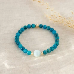 Tranquil Tides Blue Apatite And Aquamarine Gemstone Bracelet 6mm(Blue Apatite And Aquamarine Gemstone Bracelet 6mm)