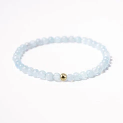 Aquamarine Gemstone Bracelet 4mm(Aquamarine Gemstone Bracelet) 10 Aquamarine Gemstone Bracelet 4mm(Aquamarine Gemstone Bracelet) -Djuna Jewelry Store aquamarine 4mm bracelet gold