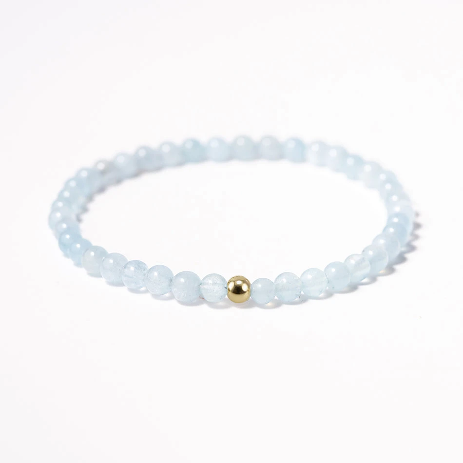 Aquamarine Gemstone Bracelet 4mm(Aquamarine Gemstone Bracelet) 5 Aquamarine Gemstone Bracelet 4mm(Aquamarine Gemstone Bracelet) - Image 5