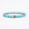Men's Aquamarine Gemstone Bracelet 6mm(Mens Aquamarine Gemstone Bracelet)