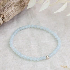 Aquamarine Gemstone Bracelet 4mm(Aquamarine Gemstone Bracelet) 9 Aquamarine Gemstone Bracelet 4mm(Aquamarine Gemstone Bracelet) -Djuna Jewelry Store aquamarine gem bracelet