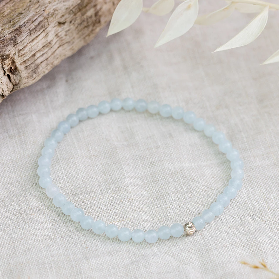 Aquamarine Gemstone Bracelet 4mm(Aquamarine Gemstone Bracelet) 4 Aquamarine Gemstone Bracelet 4mm(Aquamarine Gemstone Bracelet) - Image 4