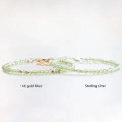 Peridot Birthstone Bracelet – Dainty Faceted Beads, Handmade Jewellery(Peridot Dainty Bracelet) -Djuna Jewelry Store august peridot 2