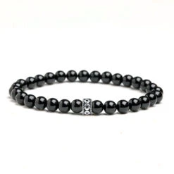 Men's Black Tourmaline Gemstone Bracelet 6mm(Mens Black Tourmaline Gemstone Bracelet 6mm)