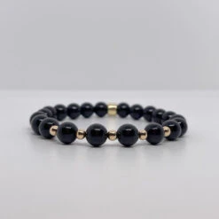 8mm Black Tourmaline Bracelet – Healing Crystal For Energy Shielding & Balance(Black Tourmaline Bracelet Gold) 6 8mm Black Tourmaline Bracelet – Healing Crystal For Energy Shielding & Balance(Black Tourmaline Bracelet Gold) -Djuna Jewelry Store black tourmaline bracelet 8mm 4