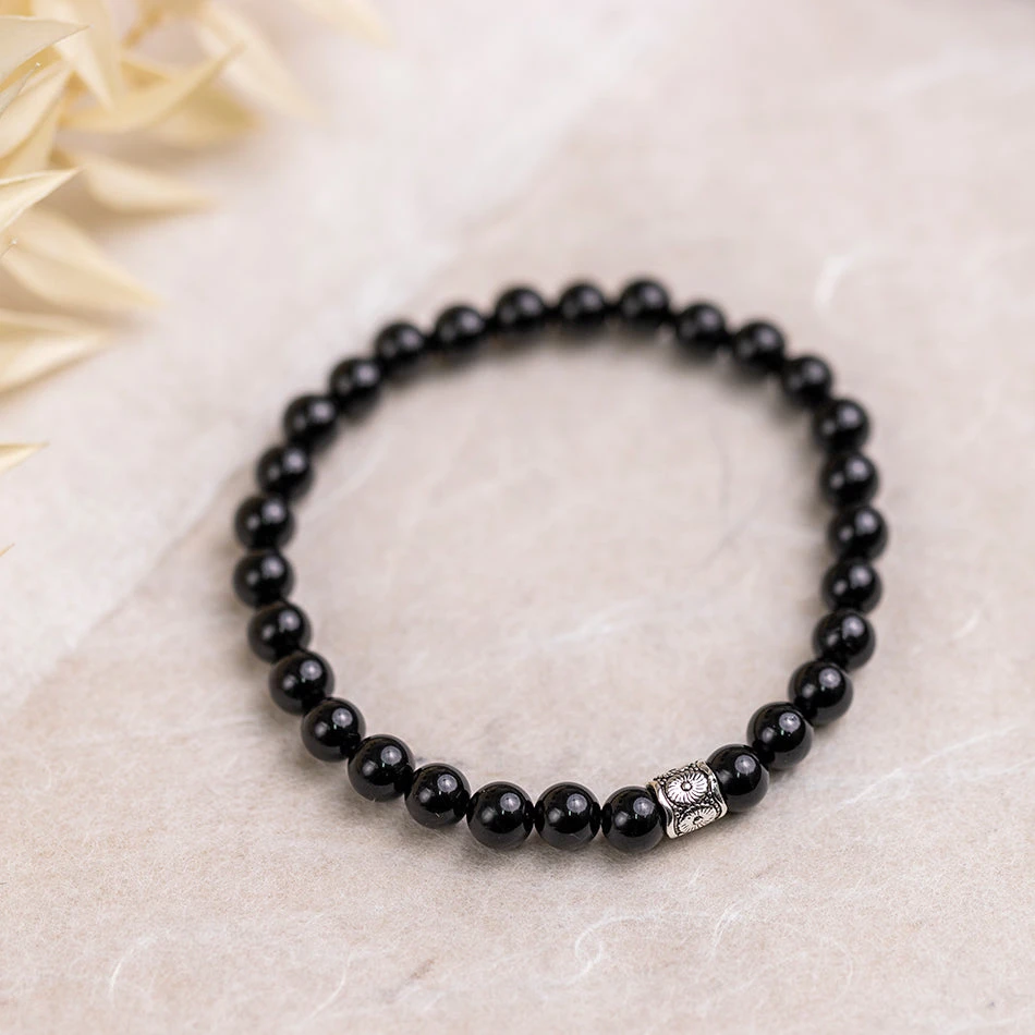Black Tourmaline Gemstone Bracelet 6mm(Black Agate Energy Bracelet) 3 Black Tourmaline Gemstone Bracelet 6mm(Black Agate Energy Bracelet) - Image 3