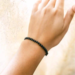 Black Tourmaline Healing Bracelet 4mm(Black Tourmaline Healing Bracelet) -Djuna Jewelry Store black tourmaline wrist