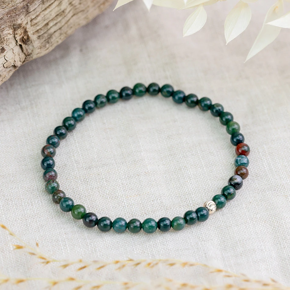 Bloodstone Gemstone Bracelet 4mm(Bloodstone Healing Bracelet) 3 Bloodstone Gemstone Bracelet 4mm(Bloodstone Healing Bracelet) - Image 3