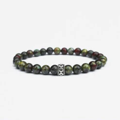 Men's Bloodstone Gemstone Bracelet 6mm(Mens Bloodstone Gemstone Bracelet)