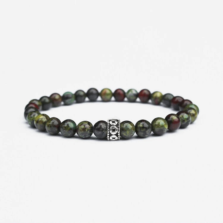 Men's Bloodstone Gemstone Bracelet 6mm(Mens Bloodstone Gemstone Bracelet) 1 Men's Bloodstone Gemstone Bracelet 6mm(Mens Bloodstone Gemstone Bracelet)