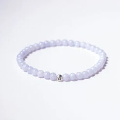 Blue Lace Agate Gemstone Bracelet 4mm(Blue Lace Agate Healing Bracelet)