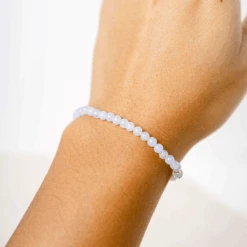 Blue Lace Agate Gemstone Bracelet 4mm(Blue Lace Agate Healing Bracelet) -Djuna Jewelry Store blue lace agate bracelet