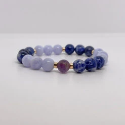 Tranquil Harmony - Sodalite And Amethyst Gemstone Bracelet For Calm & Clarity(Tranquil Harmony Sodalite Blue Lace Agate And Amethyst Bracelet)