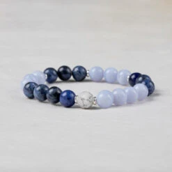 Create Your Own Tranquil Harmony Bracelet - 8mm(Customised Tranquil Harmony Sodalite Blue Lace Agate And Amethyst Bracelet)