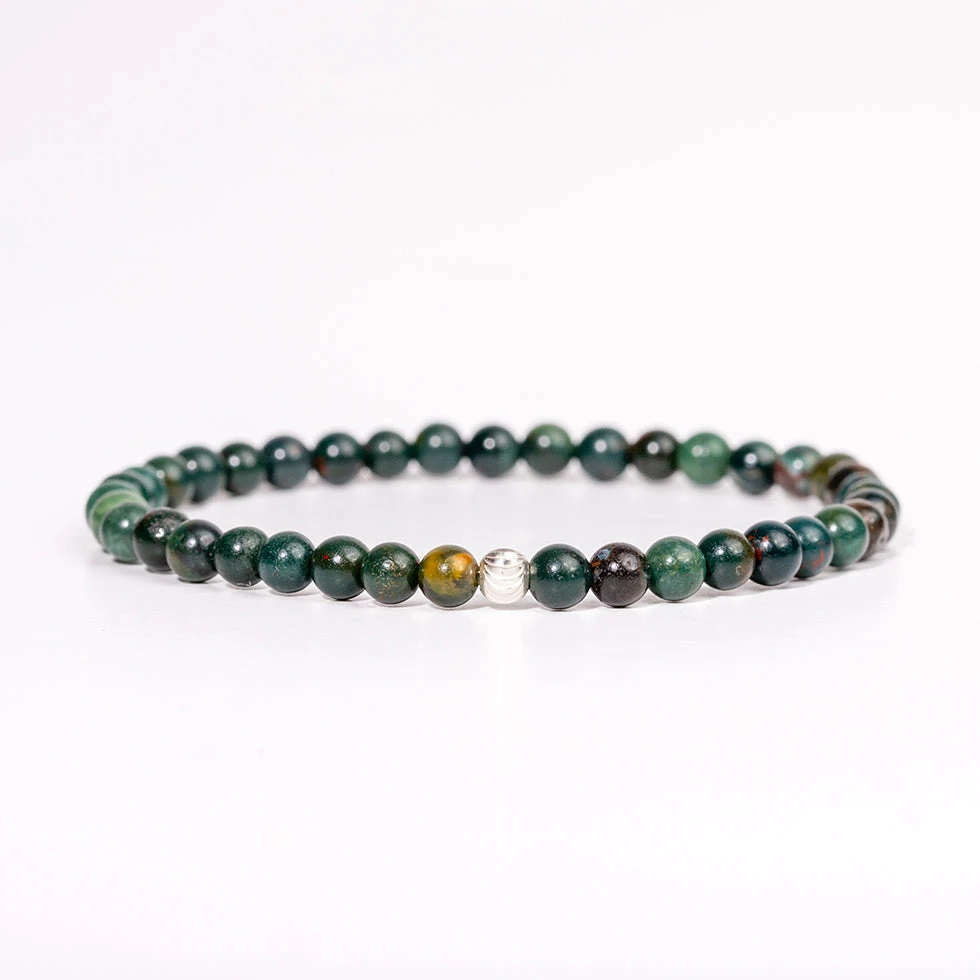 Bloodstone Gemstone Bracelet 4mm(Bloodstone Healing Bracelet) 4 Bloodstone Gemstone Bracelet 4mm(Bloodstone Healing Bracelet) - Image 4