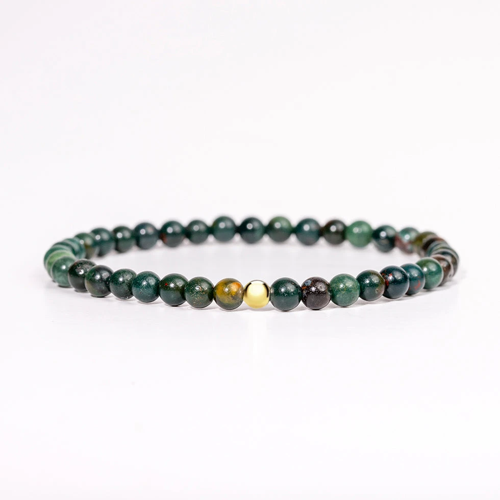 Bloodstone Gemstone Bracelet 4mm(Bloodstone Healing Bracelet) 1 Bloodstone Gemstone Bracelet 4mm(Bloodstone Healing Bracelet)