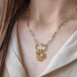 Paperclip Carabiner Clasp Chain(Paperclip Carabiner Clasp Chain) -Djuna Jewelry Store caribiner necklace 2