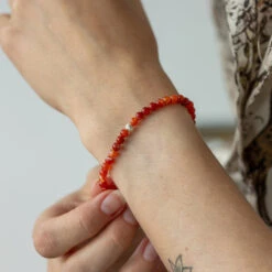 Carnelian Gemstone Bracelet 4mm(Carnelian Gemstone Bracelet) 8 Carnelian Gemstone Bracelet 4mm(Carnelian Gemstone Bracelet) -Djuna Jewelry Store carnelian 4mm