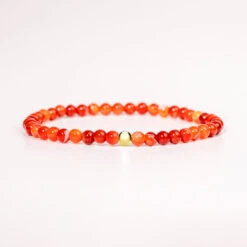 Carnelian Gemstone Bracelet 4mm(Carnelian Gemstone Bracelet) 7 Carnelian Gemstone Bracelet 4mm(Carnelian Gemstone Bracelet) -Djuna Jewelry Store carnelian 4mm gold bracelet