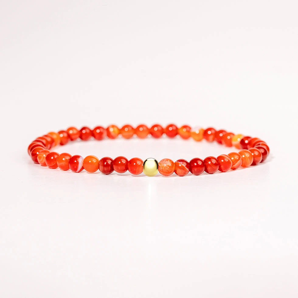 Carnelian Gemstone Bracelet 4mm(Carnelian Gemstone Bracelet) 3 Carnelian Gemstone Bracelet 4mm(Carnelian Gemstone Bracelet) - Image 3