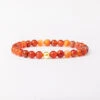 Carnelian Beaded Bracelet – Essential 6mm Gemstone Crystal Jewellery(Carnelian Essential Bracelet 6mm)