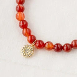 Carnelian Gemstone Bracelet – Celestial-Themed Charm, Handmade Jewellery(Sunstar Charm Carnelian Bracelet) 7 Carnelian Gemstone Bracelet – Celestial-Themed Charm, Handmade Jewellery(Sunstar Charm Carnelian Bracelet) -Djuna Jewelry Store carnelian bracelet sunstar 2