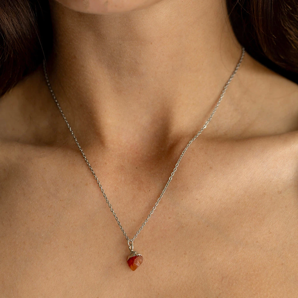 Carnelian Raw Pendant Necklace – Healing Crystal Jewellery For Confidence & Motivation(Carnelian Raw Pendant Confidence) 2 Carnelian Raw Pendant Necklace – Healing Crystal Jewellery For Confidence & Motivation(Carnelian Raw Pendant Confidence) - Image 2