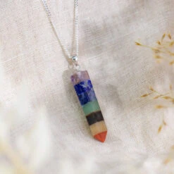 Chakra Point Pendant – Sterling Silver Crystal Energy Necklace(Chakra Sterling Silver Point Pendant)