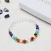 Chakra Gemstone Bracelet With Clear Quartz - 6mm Beads(Chakra Bracelet With Clear Quartz 6mm)