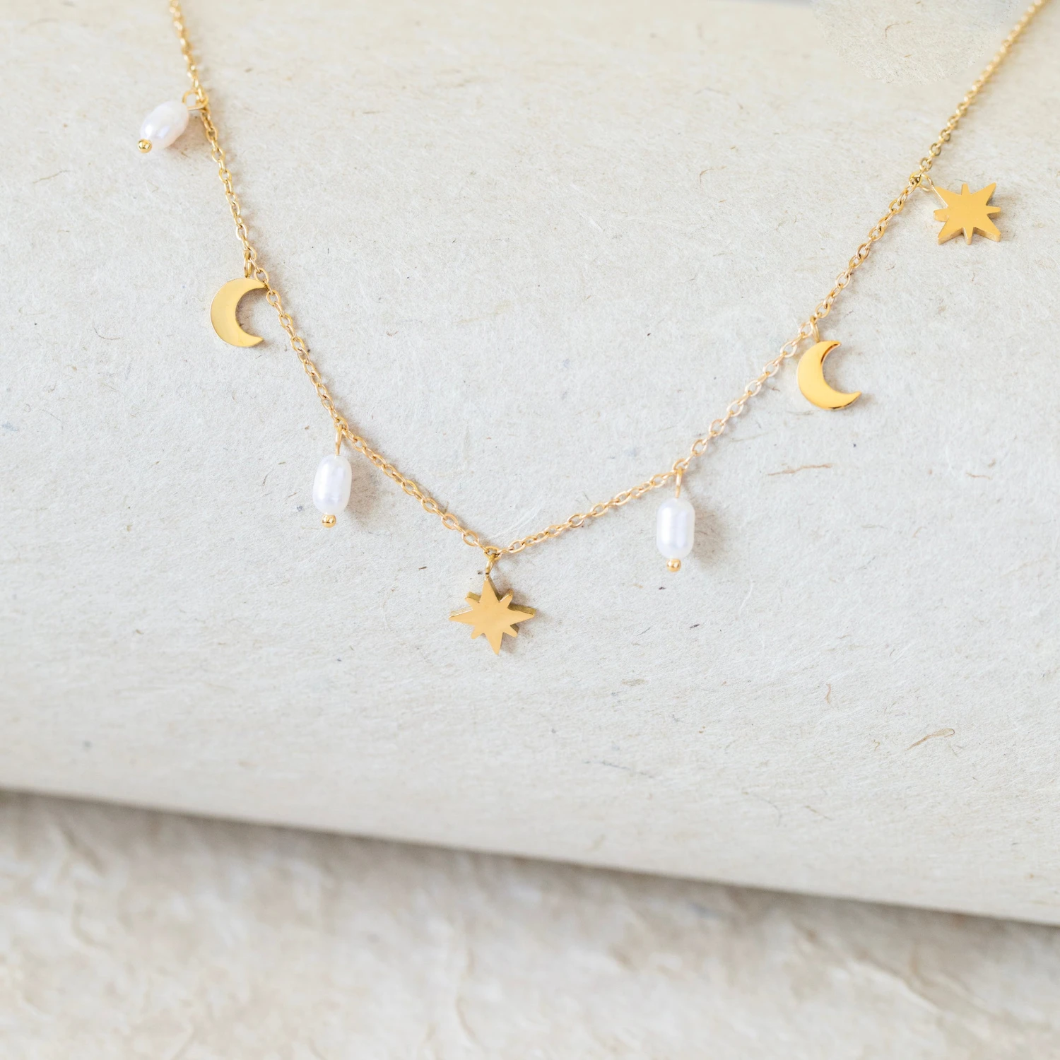 Celestial Pearl Charm Choker – 22K Gold Plated – Crescent Moon & Star Necklace(Celestial Pearl Charm Choker 22k Gold Plated Crescent Moon Star Necklace) 1 Celestial Pearl Charm Choker – 22K Gold Plated – Crescent Moon & Star Necklace(Celestial Pearl Charm Choker 22k Gold Plated Crescent Moon Star Necklace)