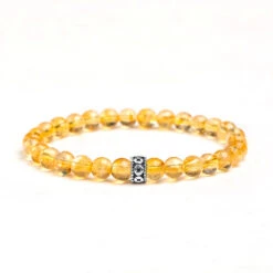 Men's Citrine Gemstone Bracelet 6mm(Mens Citrine Gemstone Bracelet 6mm)
