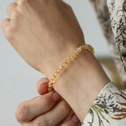 Citrine Gemstone Bracelet – 4mm Beads With Sterling Silver Accent(Citrine Healing Bracelet) 11 Citrine Gemstone Bracelet – 4mm Beads With Sterling Silver Accent(Citrine Healing Bracelet) -Djuna Jewelry Store citrine 4mm