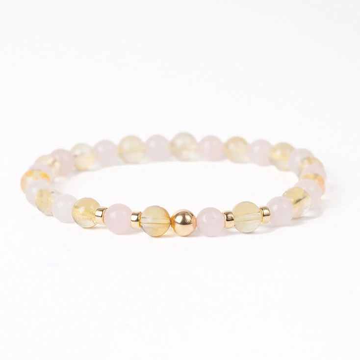 6mm Rose Quartz And Citrine Bracelet – Healing Crystals For Positivity & Confidence(Rose Quartz And Citrine Gemstone Bracelet 6mm Beads) 2 6mm Rose Quartz And Citrine Bracelet – Healing Crystals For Positivity & Confidence(Rose Quartz And Citrine Gemstone Bracelet 6mm Beads) - Image 2