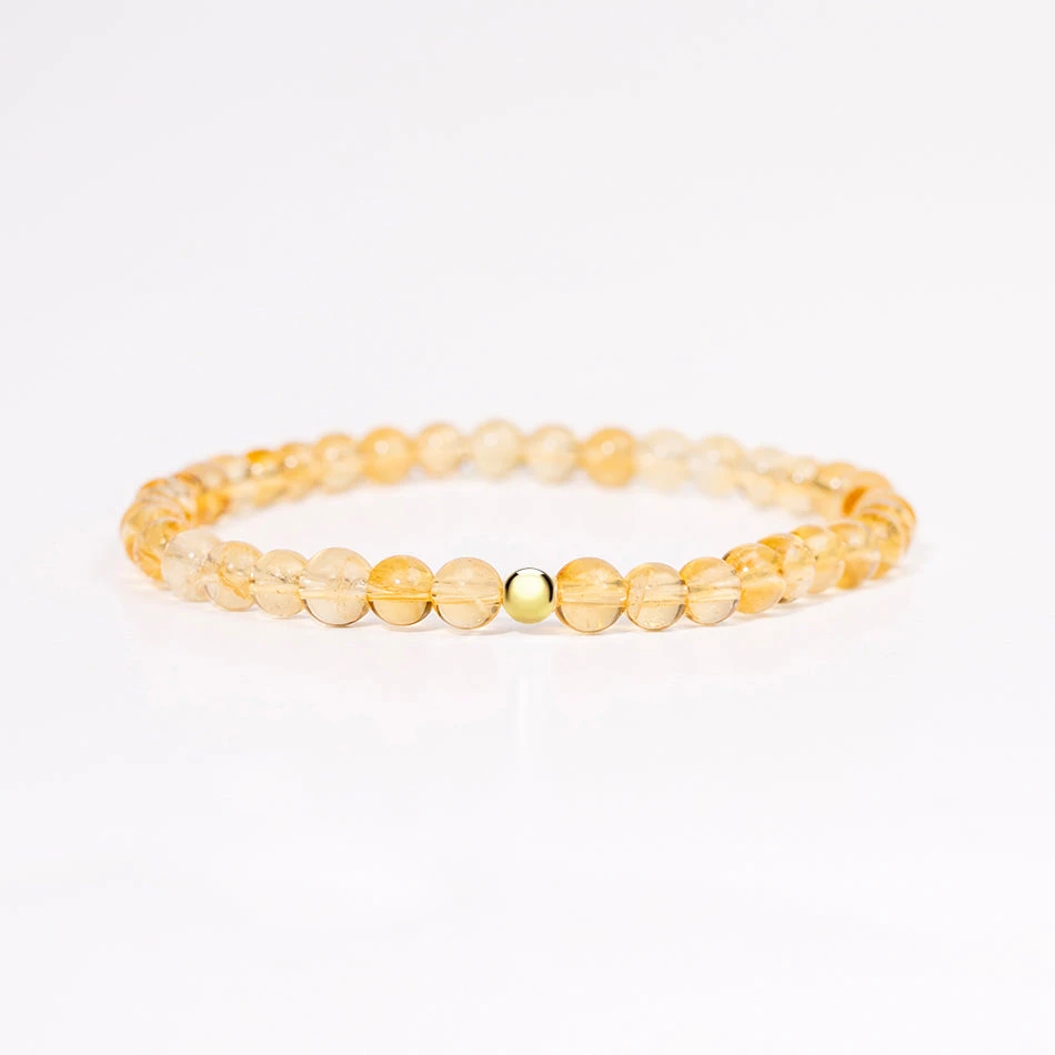 Citrine Gemstone Bracelet – 4mm Beads With Sterling Silver Accent(Citrine Healing Bracelet) 1 Citrine Gemstone Bracelet – 4mm Beads With Sterling Silver Accent(Citrine Healing Bracelet)