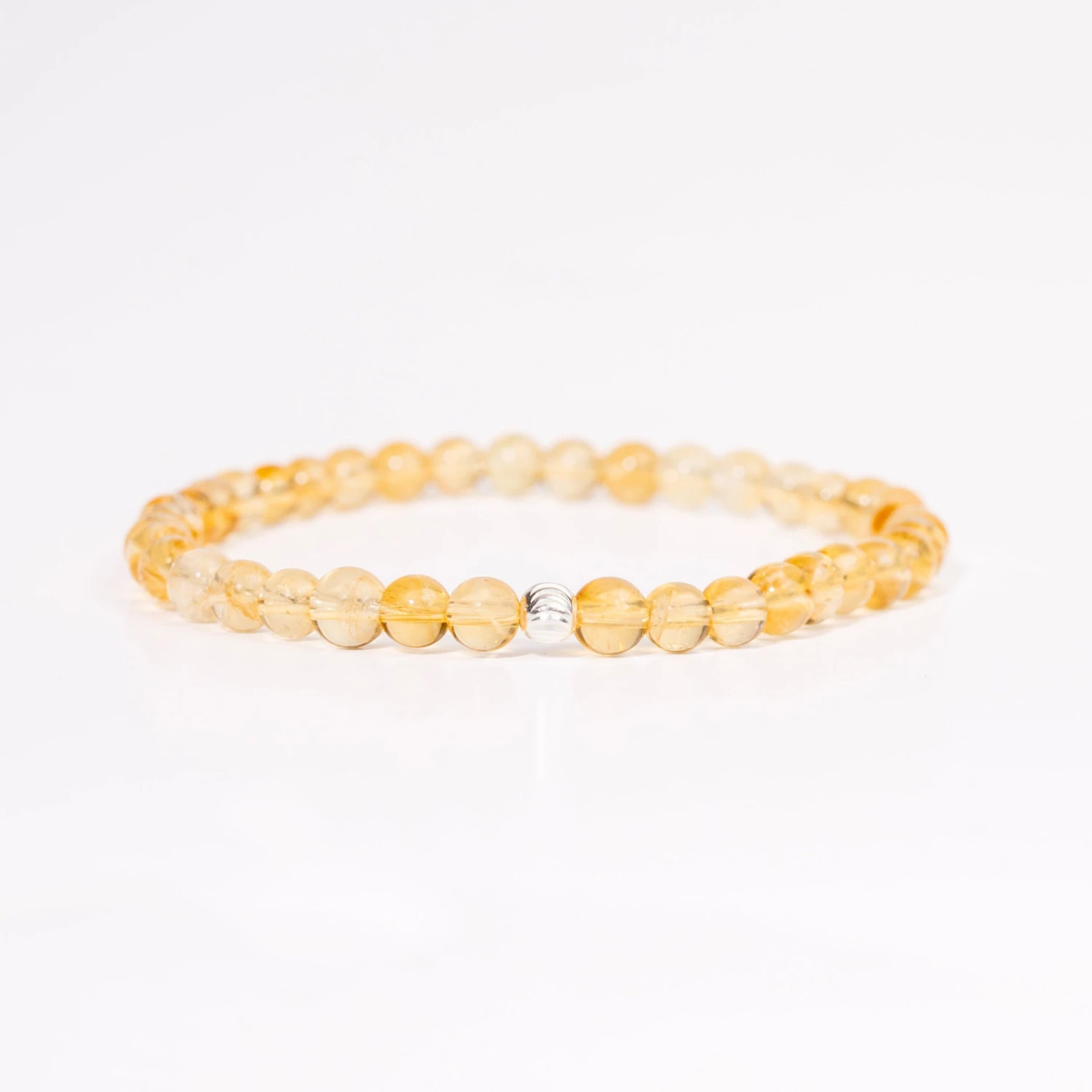 Citrine Gemstone Bracelet – 4mm Beads With Sterling Silver Accent(Citrine Healing Bracelet) 4 Citrine Gemstone Bracelet – 4mm Beads With Sterling Silver Accent(Citrine Healing Bracelet) - Image 4