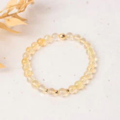 6mm Citrine Bracelet – Natural Gemstone For Confidence, Energy & Prosperity(Citrine Gemstone Bracelet 6mm Beads) -Djuna Jewelry Store citrine gold bracelet 4