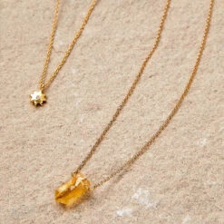 Layered Gold Sun Necklace Set With Citrine – Golden Glow Crystal Jewellery(Sol Necklace Set Citrine) 11 Layered Gold Sun Necklace Set With Citrine – Golden Glow Crystal Jewellery(Sol Necklace Set Citrine) -Djuna Jewelry Store citrine point layer 2