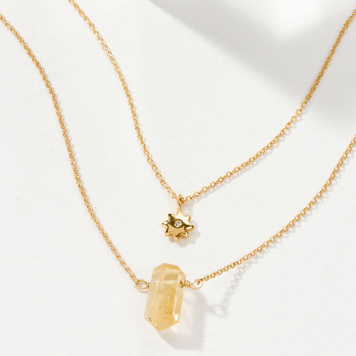Layered Gold Sun Necklace Set With Citrine – Golden Glow Crystal Jewellery(Sol Necklace Set Citrine) 1 Layered Gold Sun Necklace Set With Citrine – Golden Glow Crystal Jewellery(Sol Necklace Set Citrine)