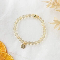 Citrine Gemstone Bracelet – Celestial-Themed Charm, Handmade Jewellery(Sunstar Charm Citrine Bracelet) -Djuna Jewelry Store citrine sunstar bracelet