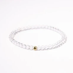 Crystal Quartz Gemstone Bracelet 4mm(Quartz Gemstone Bracelet) -Djuna Jewelry Store clear quartz bracelet gold