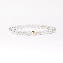 Clear Quartz Beaded Bracelet – Essential 6mm GemstoneCrystal Jewellery(Clear Quartz Essential Bracelet 6mm) -Djuna Jewelry Store clear quartz bracelet gold d6ead6ba ac69 48f6 b485 e88c57211129