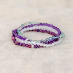 Crown Chakra Bracelet Set – Crystal Beads For Clarity & Connection(Crown Chakra Bracelet Set) 6 Crown Chakra Bracelet Set – Crystal Beads For Clarity & Connection(Crown Chakra Bracelet Set) -Djuna Jewelry Store crown chakra bracelet set