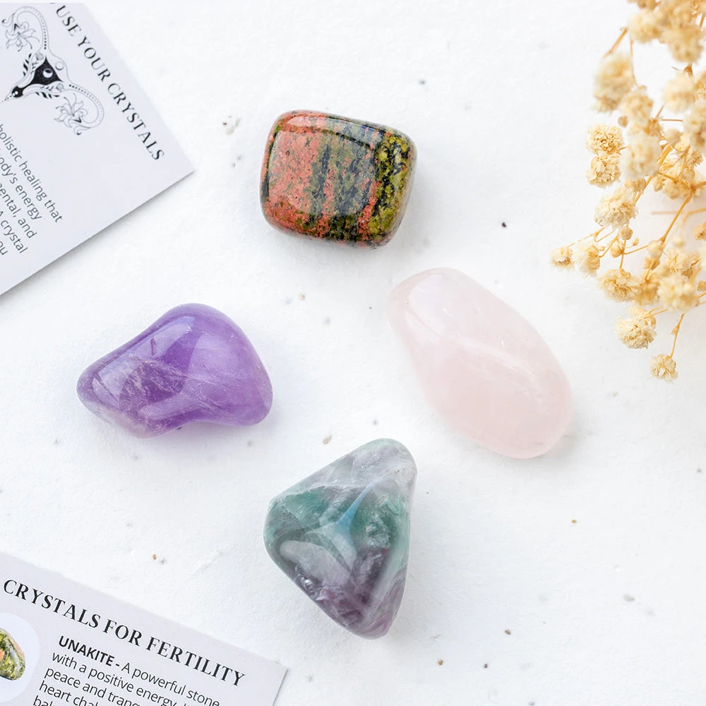 Fertility Support Crystal Set – 4 Stones With Description Guide And Pouch(Crystal Energy Set Fertility) 3 Fertility Support Crystal Set – 4 Stones With Description Guide And Pouch(Crystal Energy Set Fertility) - Image 3