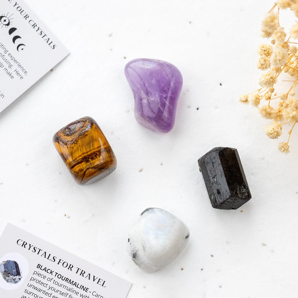 Safe Travel Crystal Set – 4 Protective Stones With Description Guide And Pouch(Crystal Energy Set Safe Travel) 2 Safe Travel Crystal Set – 4 Protective Stones With Description Guide And Pouch(Crystal Energy Set Safe Travel) - Image 2
